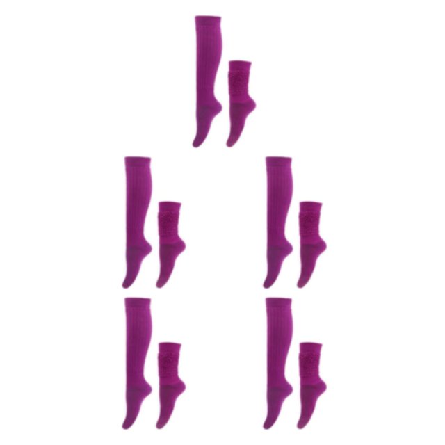 Youkk 2pcs Polyester Made Slouch Socks Breathable And Sweat-absorbing Elasticity Breathable Fabric Comfortable To Wear Purple 5Set