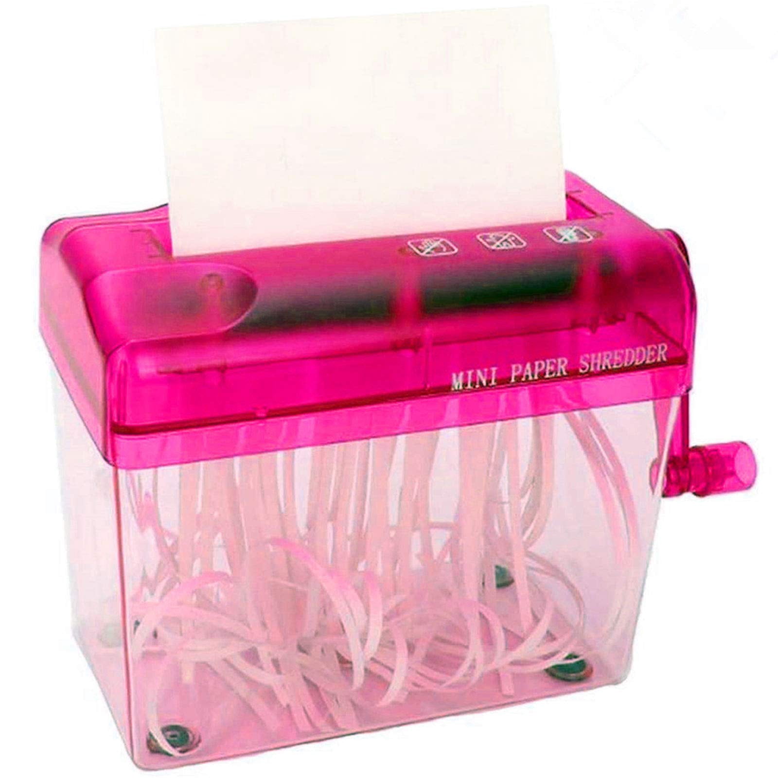 Graflsoa Compact Manual Paper Shredder for Home & Office - Portable Mini Hand Crank Shredder for Bills, Receipts, and Documents, Black/Blue/Red