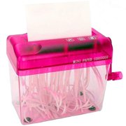 TFixol Compact Manual Paper Shredder for Home & Office - Portable Mini Hand Crank Document Destroyer in Black, Blue, Red