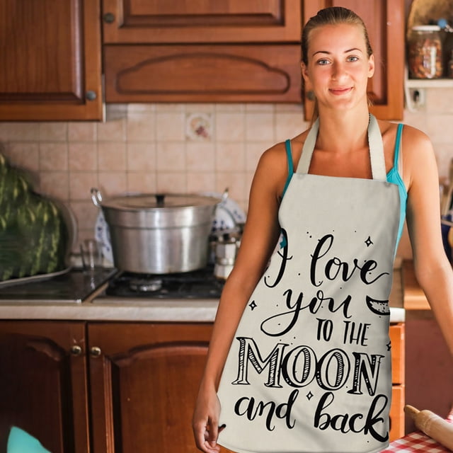 TIMIFIS Pockets Holds 1Pc Parent Adult The Family Kitchen Lovely Print Linen Family Aprons Kitchen Gadgets