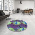 thumbnail image 4 of Ahgly Tapis d'Intérieur Lavable en Machine Carré Transitionnel Rebecca Violet, 3 Pieds Carré, 4 of 7