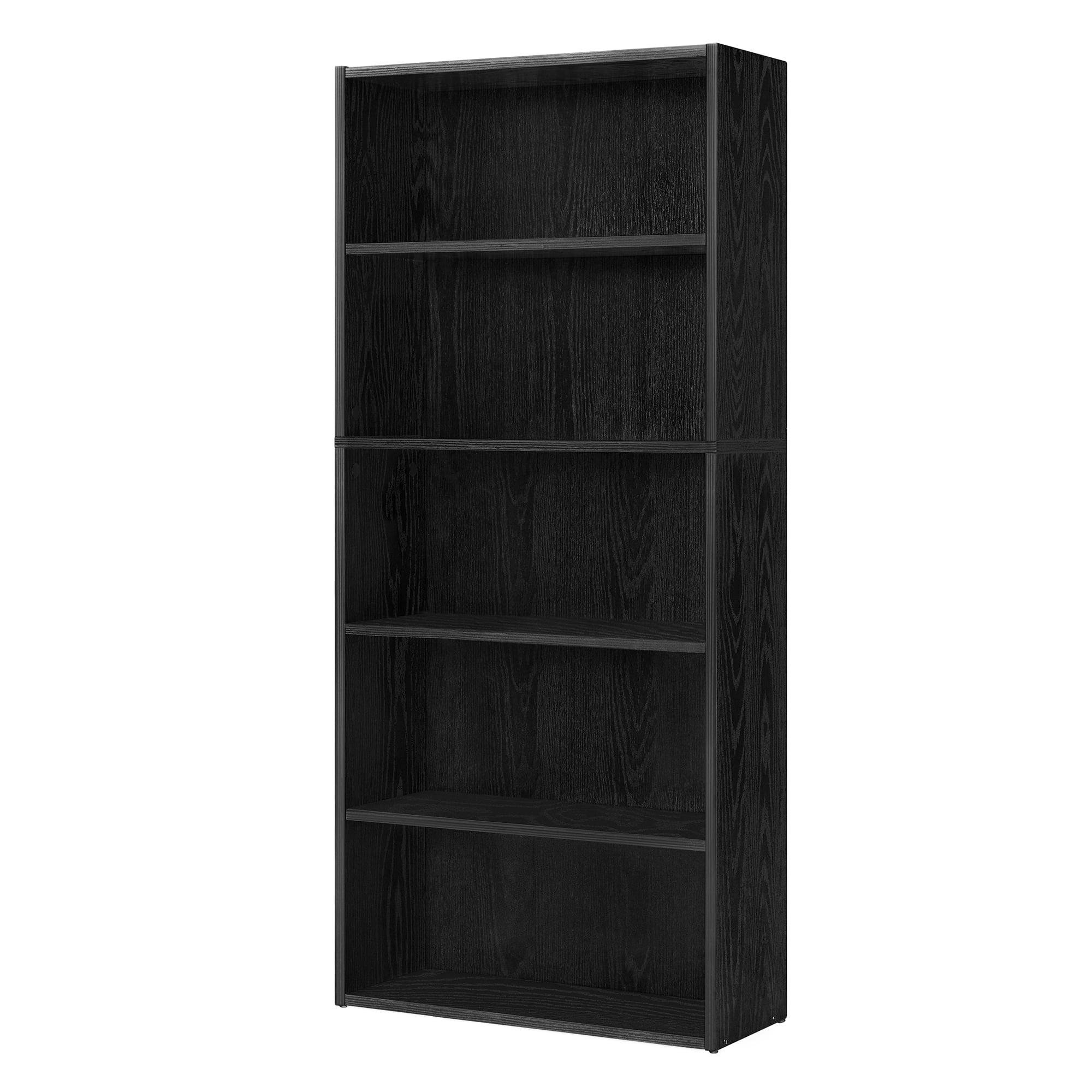 VASAGLE Bookshelf, 23.6 Inches Wide, 5-Tier Open Bookcase with Adjustable Storage Shelves, Floor Standing Unit, Ebony Black