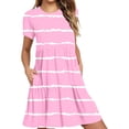 thumbnail image 2 of pstuiky Robes, Robe T-Shirt d'Été Décontractée à Manches Courtes pour Femme, Robes Mini à Étages avec Poches, Robes Grande Taille en Liquidation, 2 of 6