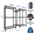 thumbnail image 3 of QinaQin Heavy-Duty Metal Clothes Rack - Freestanding Wardrobe Storage System - Adjustable Shelves and Hanging Rods - Large Storage Capacity, Suitable for Bedrooms and Laundry Rooms, 3 of 7