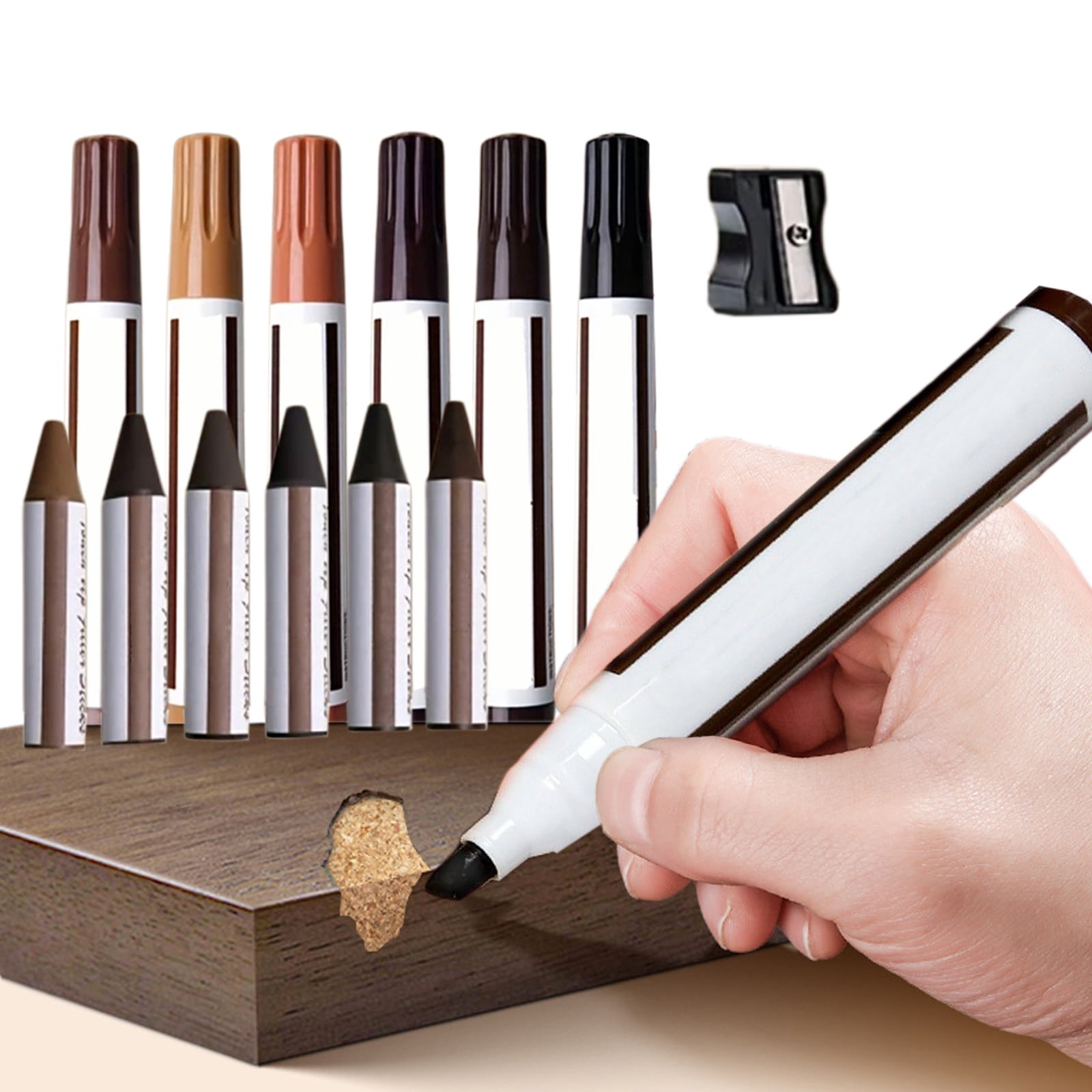 Sokhug Furniture Markers Touch Up - Set of 13 - Furniture Scratch Repair Markers Kit, Wood Touch Up Markers and Wax Sticks, for Scratches, Stains, Floors, Laminate, Cabinet