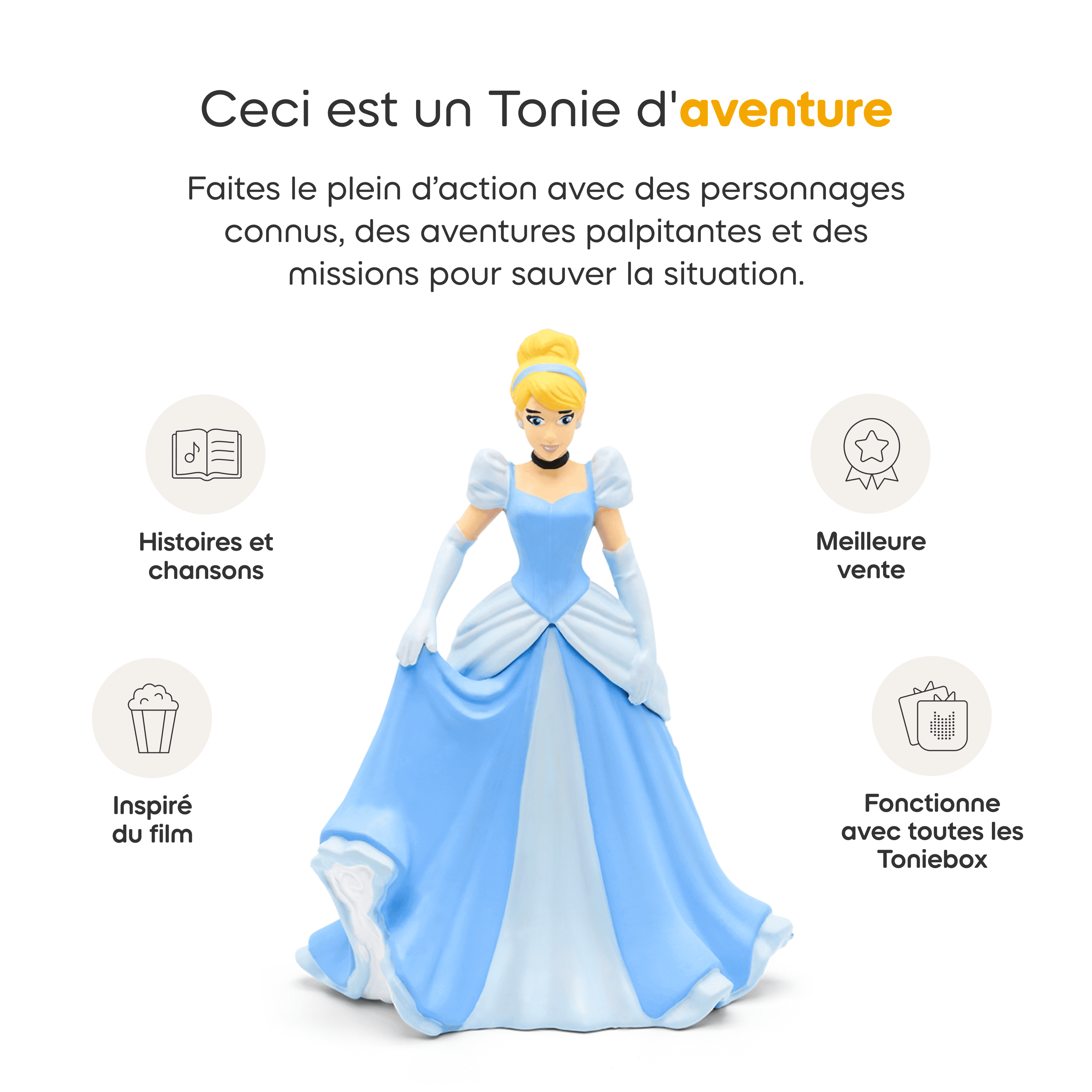 Figurine Audio pour la Toniebox - Cendrillon Disney Princesse (En Français)