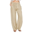 thumbnail image 2 of Timegard Lounge Pants for Women Elastic Waist Drawstring Lightweight Trousers Casual Solid Color Pants, 2 of 6