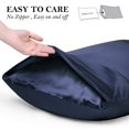 thumbnail image 4 of PiccoCasa Set of 2 King Satin Pillowcase Durable&Soft Enveloped Navy Blue, 4 of 7