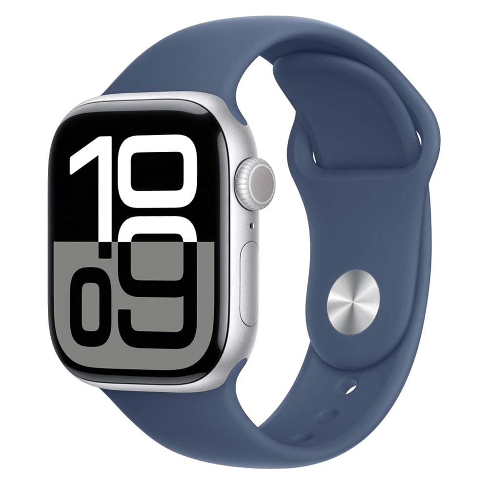 Apple Watch Series 10 (GPS, 42mm) – Silver Aluminum with Denim Sport Band | Precision Meets Everyday Style