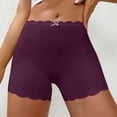 thumbnail image 2 of Sexy Lace Edge Women's Ice Silk Seamless Boyshorts Smooth And Solid Color Panties, 2 of 5
