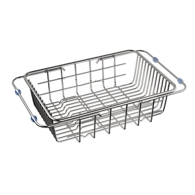EGNMCR Sink, Basket, Stainless Steel Sink, Vegetable Sink, Telescopic Kitchen Storage Rack, Dish Storage Rack, Kitchen Supplies Drainage basket