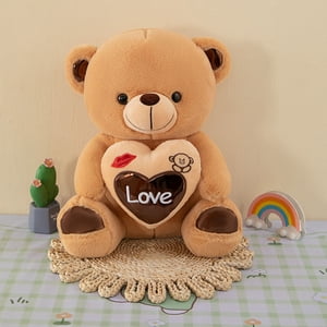 Teddy Bear 25cm Heart Bear Plush Toy Cute Cartoon Rose Doll for Girlfriend Birthday Gift(1Pcs) JASKFLY