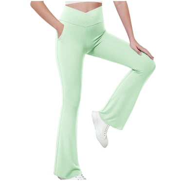 Swstbby Summer Savings Clearance! Girls Casual Pants, Children's Sports Yoga Pants Leggings Children Mosquito Repellent Pants Green 14-15 Years
