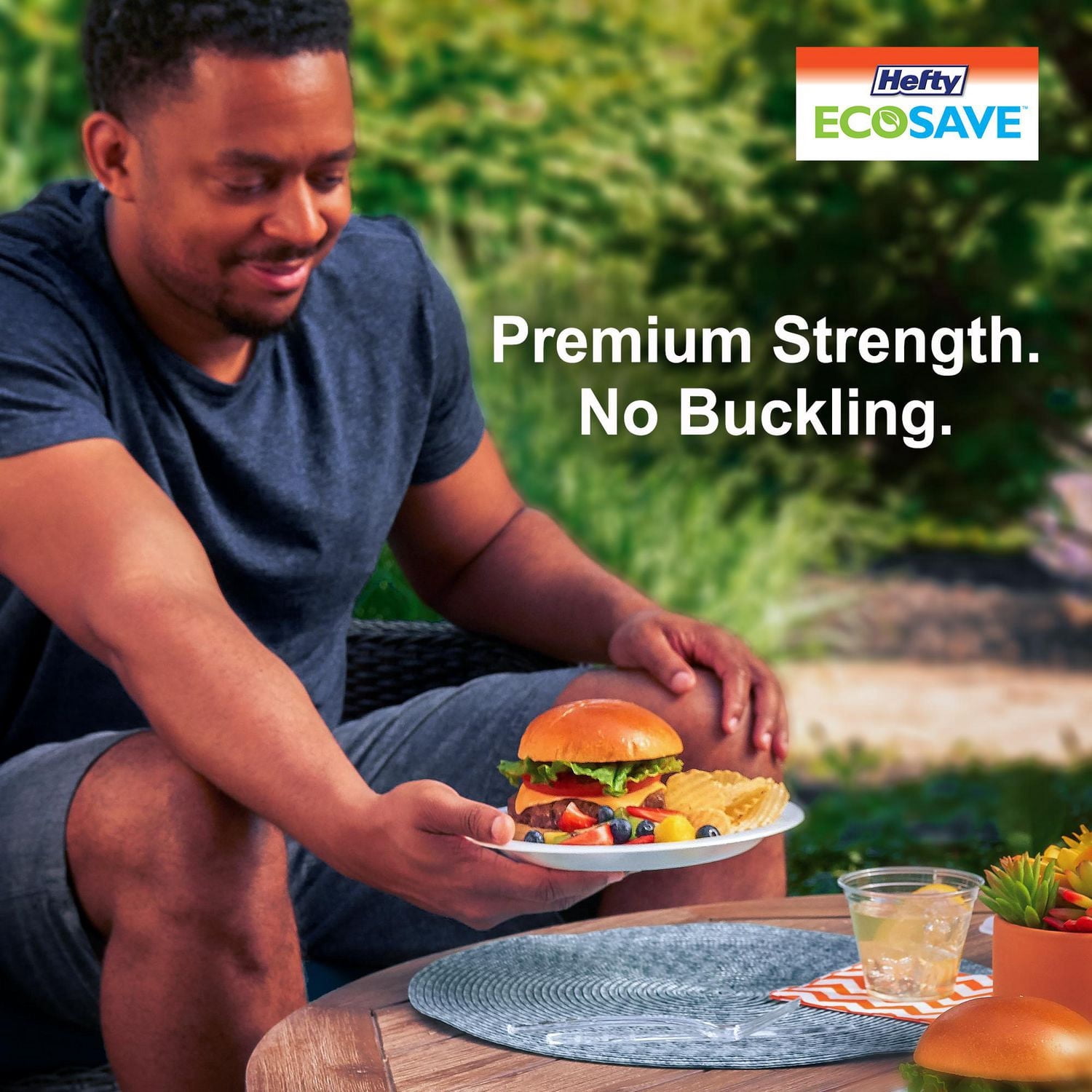 Hefty EcoSave® Assiettes à Dîner, Assiettes Jetables, Lot de 125