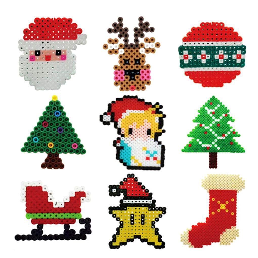 facefd DIY Craft Fuse Beads Set Beads Boards Set Funny DIY Christmas Creative Jigsaw Children's Educational Toys