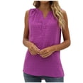 thumbnail image 1 of Timegard Women Summer Tank Tops V- Neck Button Mesh Sleeveless Lightweight Casual Loose Tops Blouse, 1 of 7