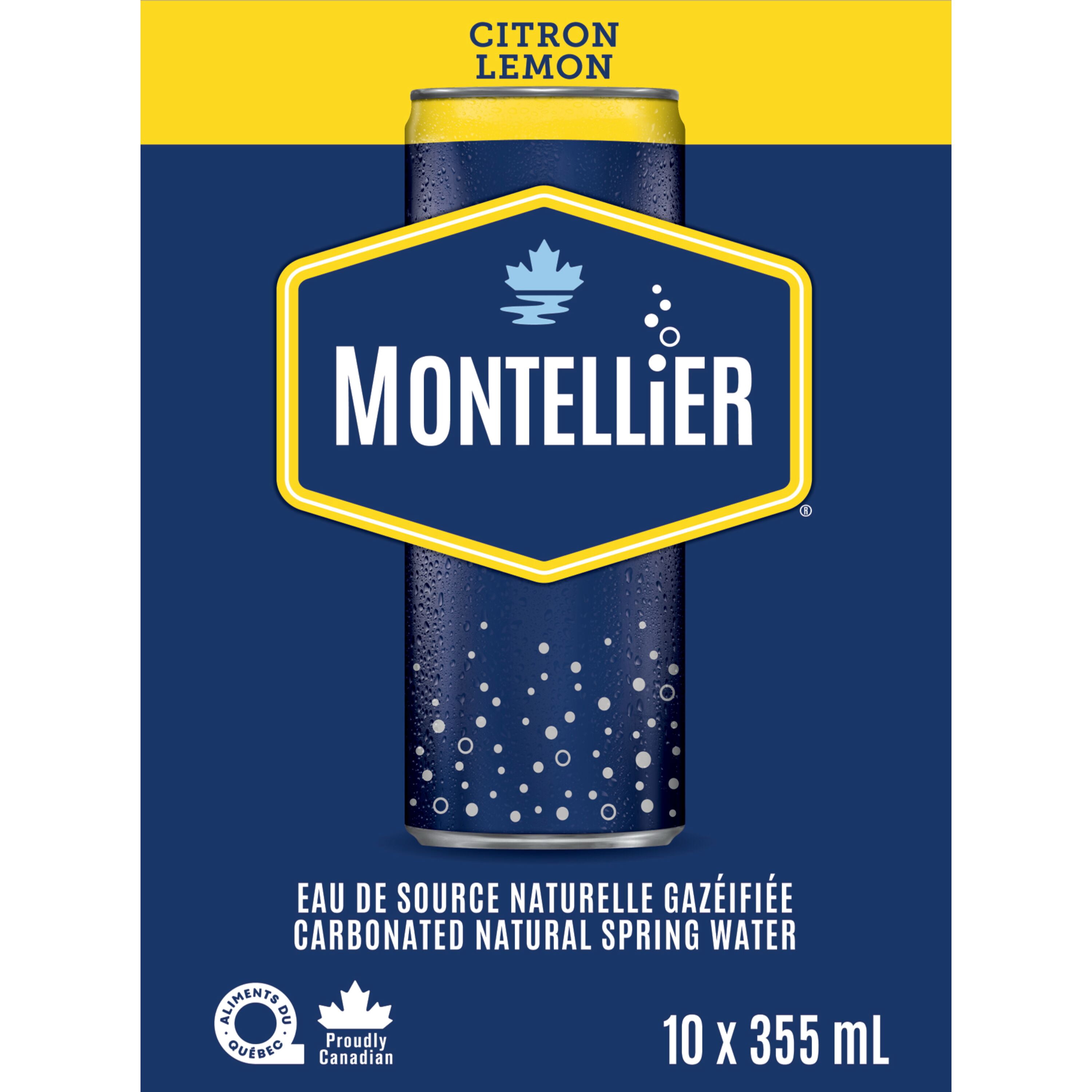 Montellier Lemon Natural Spring Water 10 x 355 ml, Cans
