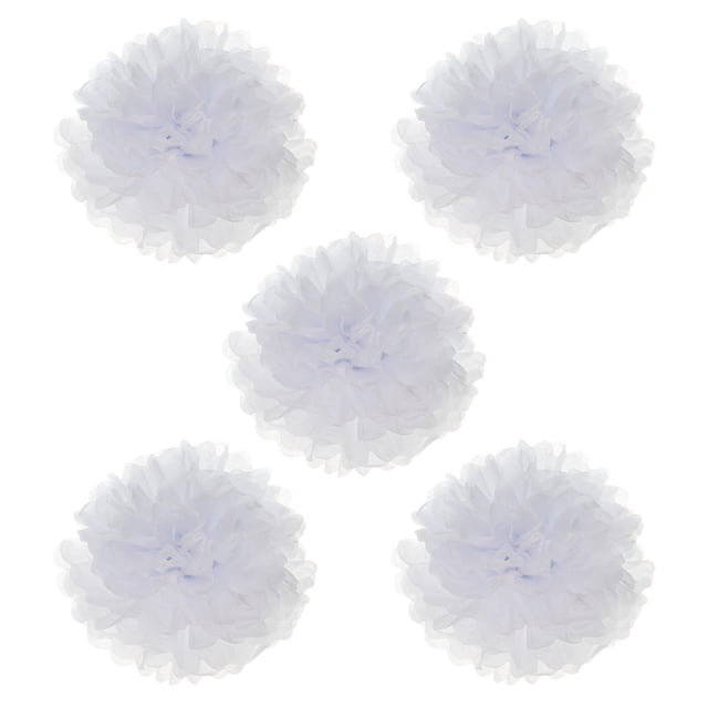 Uxcell 8" Tissue Pom Poms Paper Flowers Ball Wedding Party Decoration, White 5 Pack