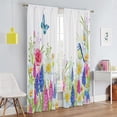 thumbnail image 2 of Innerwin Rideaux Protection UV Draperies Isolées Thermiquement Occultantes Imprimé Floral Rideau de Fenêtre Écoénergétique Imperméable Poche pour Tringle Panneau Moderne Bleu 120x150cm/47.24x59.06 Pouces LxH, 2 of 6