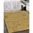thumbnail image 3 of Ahgly Company Tapis d'Intérieur Ronds Transitionnels Jaunes Lavables à la Machine, 3 Pieds Rond, 3 of 7