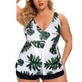 thumbnail image 1 of Kawell Plus Size Tankini Swimsuits for Women Blouson Tankini Tops with Swim Shorts Two Piece Bathing Suits, 1 of 4