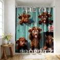 thumbnail image 4 of TIELUTT A Witty and Humorous Bathroom Curtain Shutter Glasses Shower Curtain with Window Curtain Wrap around Shower Curtain Striped Shower Curtain with Liner Clear Shower Curtain Liners 84 Inches Lon, 4 of 5