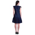 thumbnail image 4 of Moomaya Womens Ruffle Sleeve A,Line Schiffli Dress Solid Designer Party Dress, 4 of 6