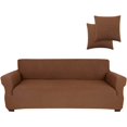 thumbnail image 1 of Slipcover Stretch Elastic Couch Cover Sofa 4 Seat, 1-Piece (Brown, X-Large), 1 of 6