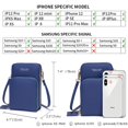 thumbnail image 3 of Small Crossbody Cell Phone Purse for Women, Mini Messenger Shoulder Handbag Wallet with Credit Card Slots,Dark Blue, 3 of 7