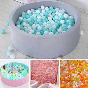 Lubelski 100 Pcs Balles de Fosse à Balles Épaissies Écologiques Lisses Réutilisables Résistantes aux Morsures Capacité Pratique Matériau PE Couleur Macaron Balles de Fosse Jouet de Maternelle