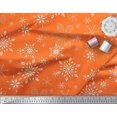 thumbnail image 2 of Soimoi Orange Viscose Chiffon Fabric Snow Flakes Floral Printed Fabric 1 Yard 42 Inch Wide, 2 of 5