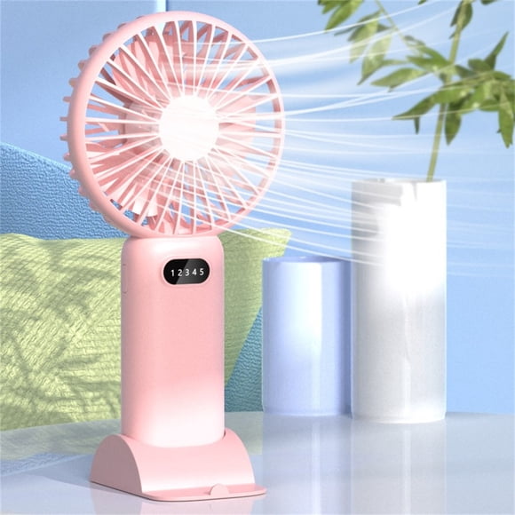 Portable Handheld Fan,Mini Personal Fans Handheld,Mini Handheld Fan Portable Foldable USB Fans With Smart Led Digital Display Quiet Small Desk Fan With 5 Speed For Office Outdoor Sport Home Traveling