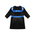 thumbnail image 4 of Alvivi Enfants Garçons Robe de Boxe Art Martial Muay Thaï Uniforme Manches Longues Kick Boxe Robe à Capuche Ensembles Noir&Bleu D 12, 4 of 5