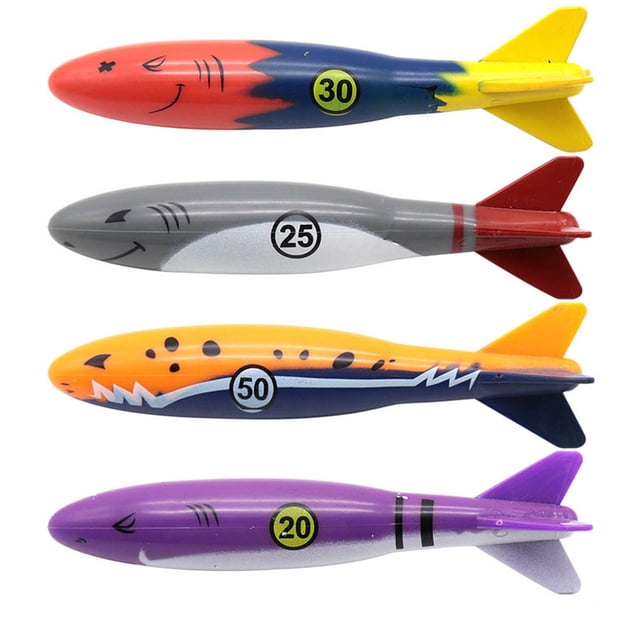 PVCS Swimming Pool Diving Toys For Kids Sinking Toys Set Underwater Variety Diving 4PCS