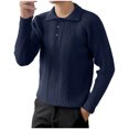thumbnail image 2 of Chandail Ajusté pour Homme, Chandail Tricoté à Manches Longues avec Col Rabattu, Tenue Décontractée de Base pour l'Automne et l'Hiver, 2 of 9