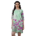 thumbnail image 1 of Moomaya Robe T-Shirt Courte Droite en Georgette Mousse pour Femmes Vêtements Grande Taille, 1 of 4