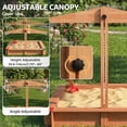 thumbnail image 4 of Outsunny Wooden Sandbox with Cover, Adjustable Canopy, Dark Brown, 4 of 10