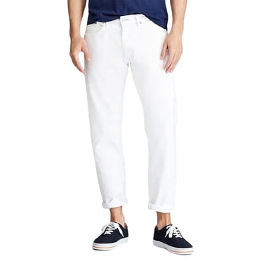POLO RALPH LAUREN Men's Hampton Relaxed Straight Fit Jeans (40W x 30L, Hudson White)