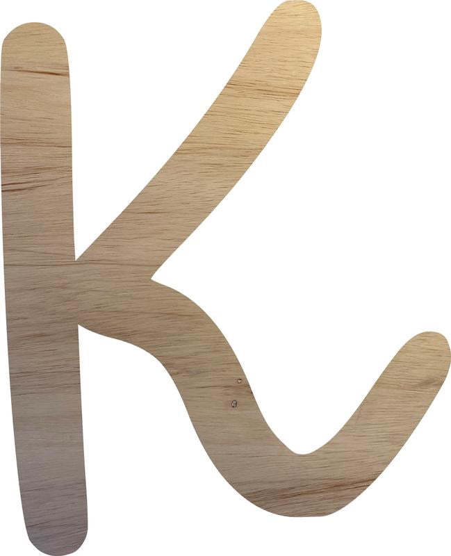 Wooden Letter K Craft Project, 4'' Tall Small Unfinished Wood Alphabet Letter, DIY
