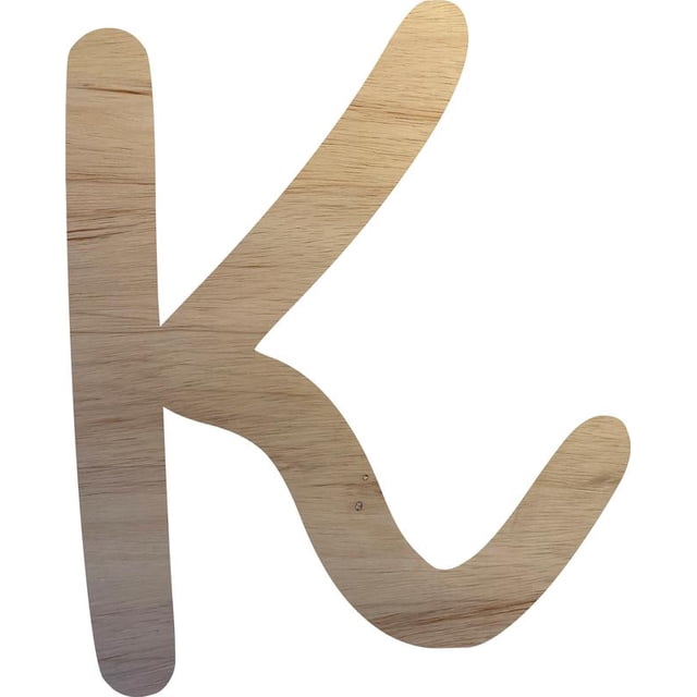 Wooden Letter K Craft Project, 4'' Tall Small Unfinished Wood Alphabet Letter, DIY