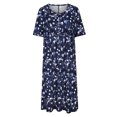 thumbnail image 3 of Jusqu'à 65 % de Rabais! Robes d'Été à la Mode pour Femmes 2024 Grande Taille Décontractées Imprimées à Manches Courtes Robe à Manches Courtes à Col Rond Robe Longueur Cheville, 3 of 5