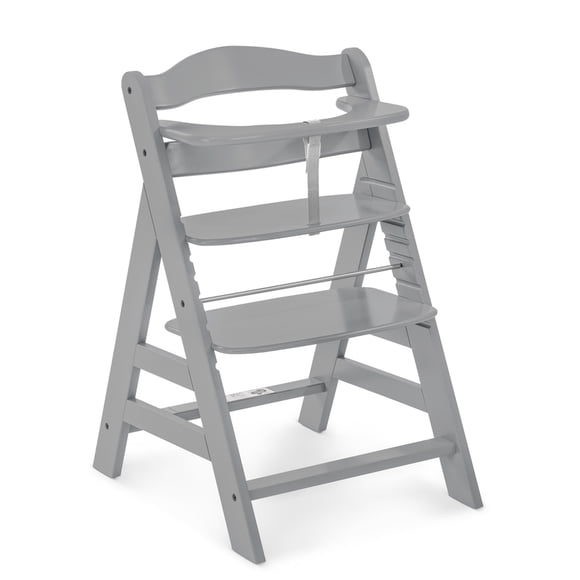 hauck Alpha+ Siège de Chaise Haute en Bois Réglable Grow Along, Hêtre, Gris