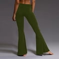 thumbnail image 4 of Pantalon Décontracté pour Femmes, Uni, Longueur Sport, Jambe Évasée, Taille Haute, 4 of 6