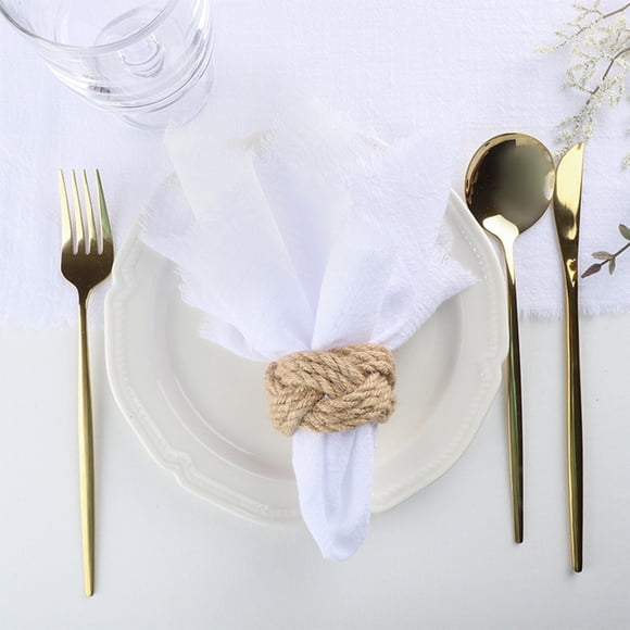 CQCYD Chiffon à Franges, Chiffon à Bouche Plissée, Napperons de Style Occidental pour Dresser la Table, Serviettes de Table Décoratives pour Salle à Manger, Mariage, Fête, Cuisine, Déco Maison