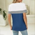 thumbnail image 4 of Yuyuzo T-Shirts pour Femmes Manches Courtes Décontractés Col en V Tops d'Été Color Block Tees Amples, 4 of 4