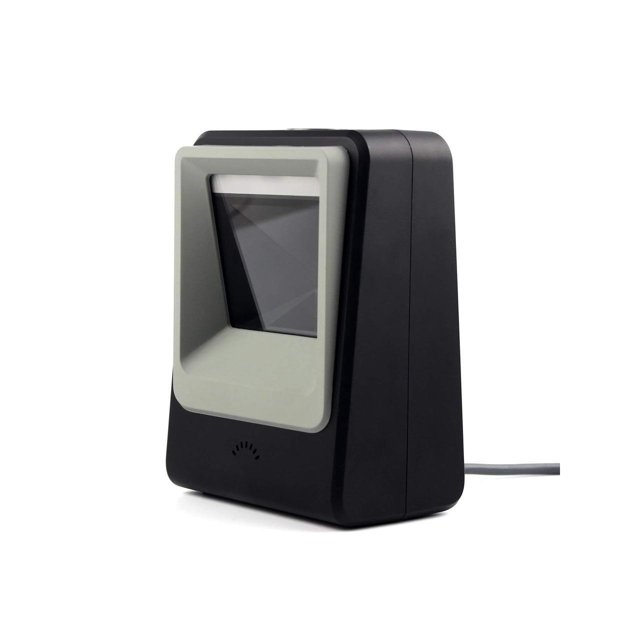 Lecteur d'Image Code-Barres 2D USB Automatique Mains Libres Lecteur de Code-Barres QR Code Omnidirectionnel pour Paiement Mobile Supermarché Bibliothèque Magasin de Détail Entrepôt Noir