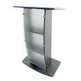 thumbnail image 1 of FixtureDisplays® 44.3" Tall Podium for Floor, Curved Frosted Front Acrylic Panel - Dark Grey 19658-GREY, 1 of 8