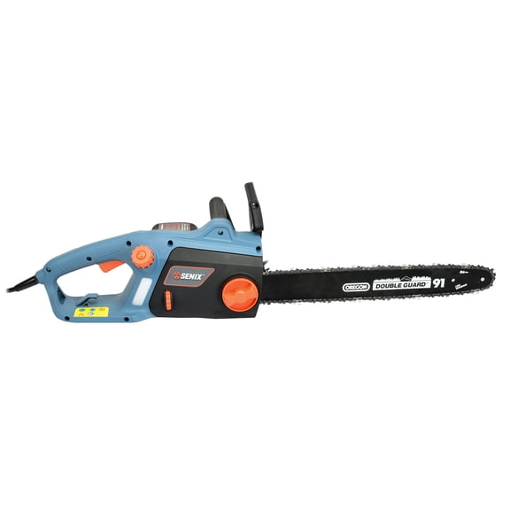 SENIX CSE15-M 18" 15 Amp Corded Electric Chainsaw, Automatic Oiler, Oregon Bar and Chain, Tool-Free Chain Tensioning