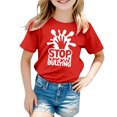 thumbnail image 1 of MEZZALL T-Shirt Imprimé Respirant Décontracté de Mode pour Filles, T-Shirts Graphiques, Hauts, Rouge, 12-13 Ans, 1 of 4