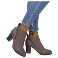 thumbnail image 5 of Bottines et Bottes Rétro pour Femmes en Cuir, Talon Carré, Fermeture Éclair, Couleur Unie, Bottes Hautes pour Femmes, Bottines Courtes, Bout Rond, Talon Épais, Bottes à Plateforme pour Femmes, Chaussures, 5 of 5